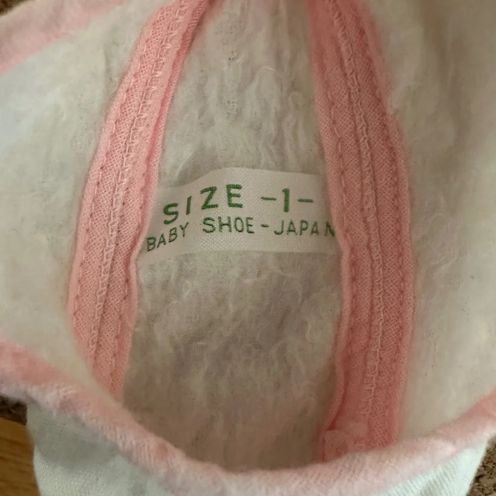 Vintage Infant Cloth Crib Shoes For Girls Made in Japan, Hong Kong